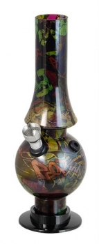 Acryl-Bong 20cm Bubble "Mini Graffiti" dunkel